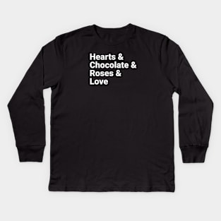 Valentine Hearts Chocolate Roses Love Kids Long Sleeve T-Shirt